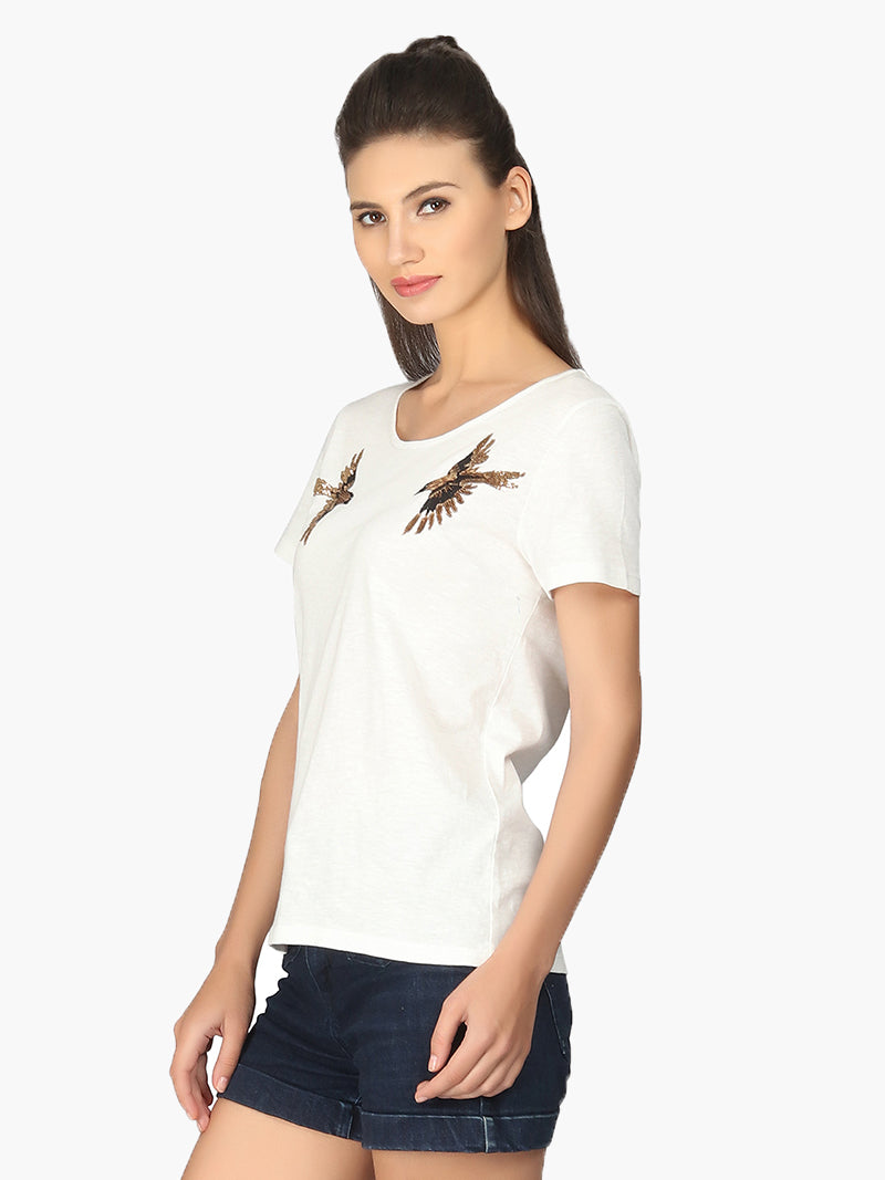 White Viscose T-Shirt - MissGudi