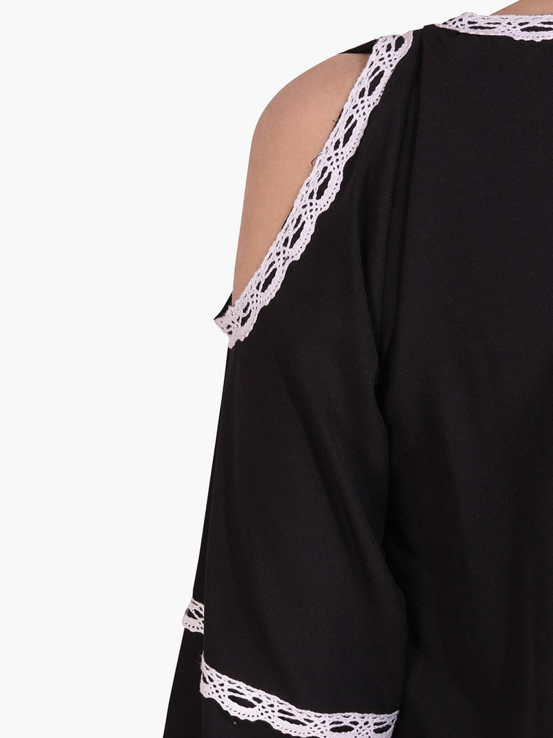 Black Embroidered Woman Top - MissGudi