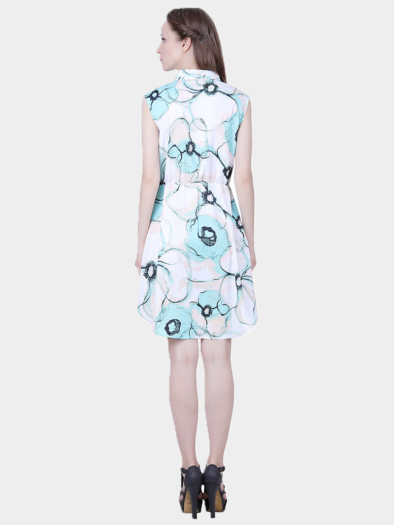 Multi Printed Crepe Dress - MissGudi