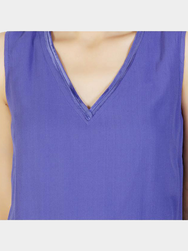 Blue Embroidered Silk Party Dress - MissGudi