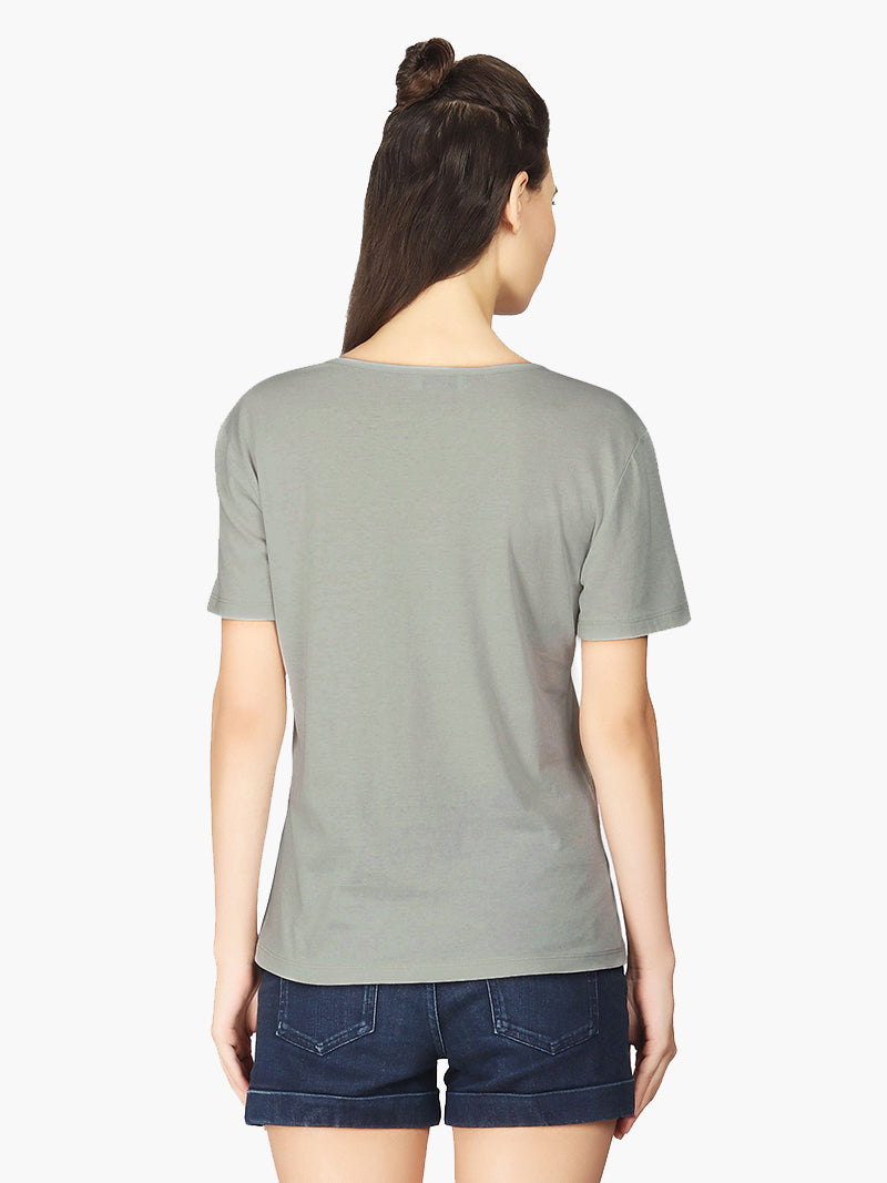 Grey Viscose Jersey Woman T-Shirt - MissGudi